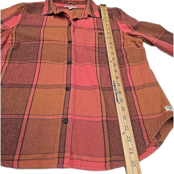 Toad&Co Womens Bodie Dos Plaid Flannel Button-Up Shirt Sz M Elbow Patch - Picture 6 of 9